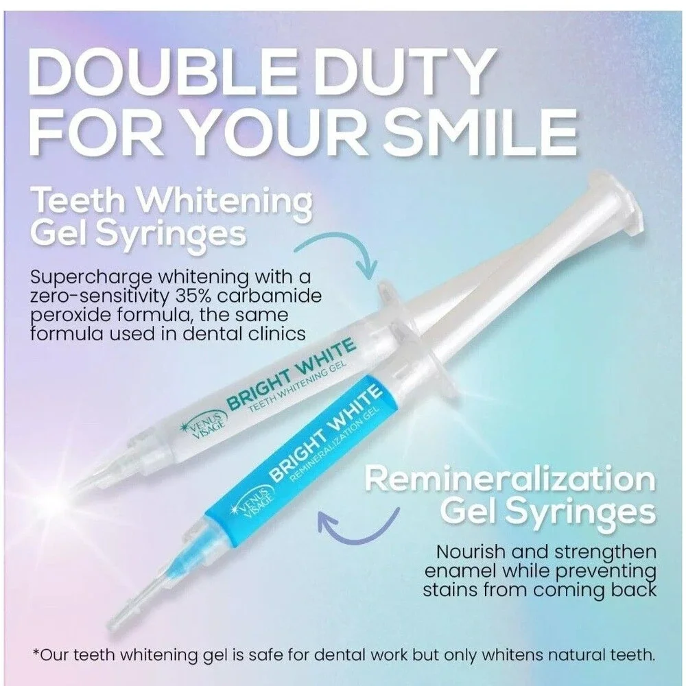 Venus Visage Bright White Teeth Whitening Kit with LED Light 10/2026 - NEW